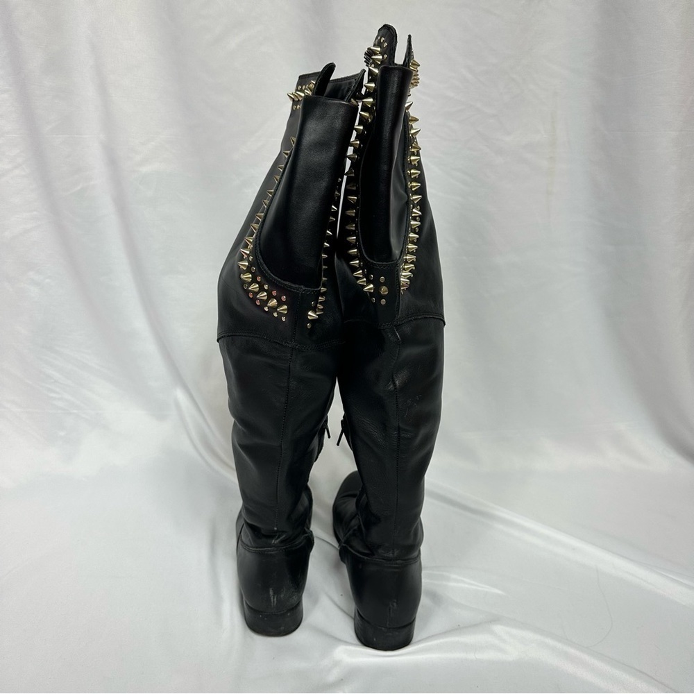 Host Pick 💫 Betsey Johnson Knee High Black Leather Boots in Size 8.5 - Picture 4 of 10